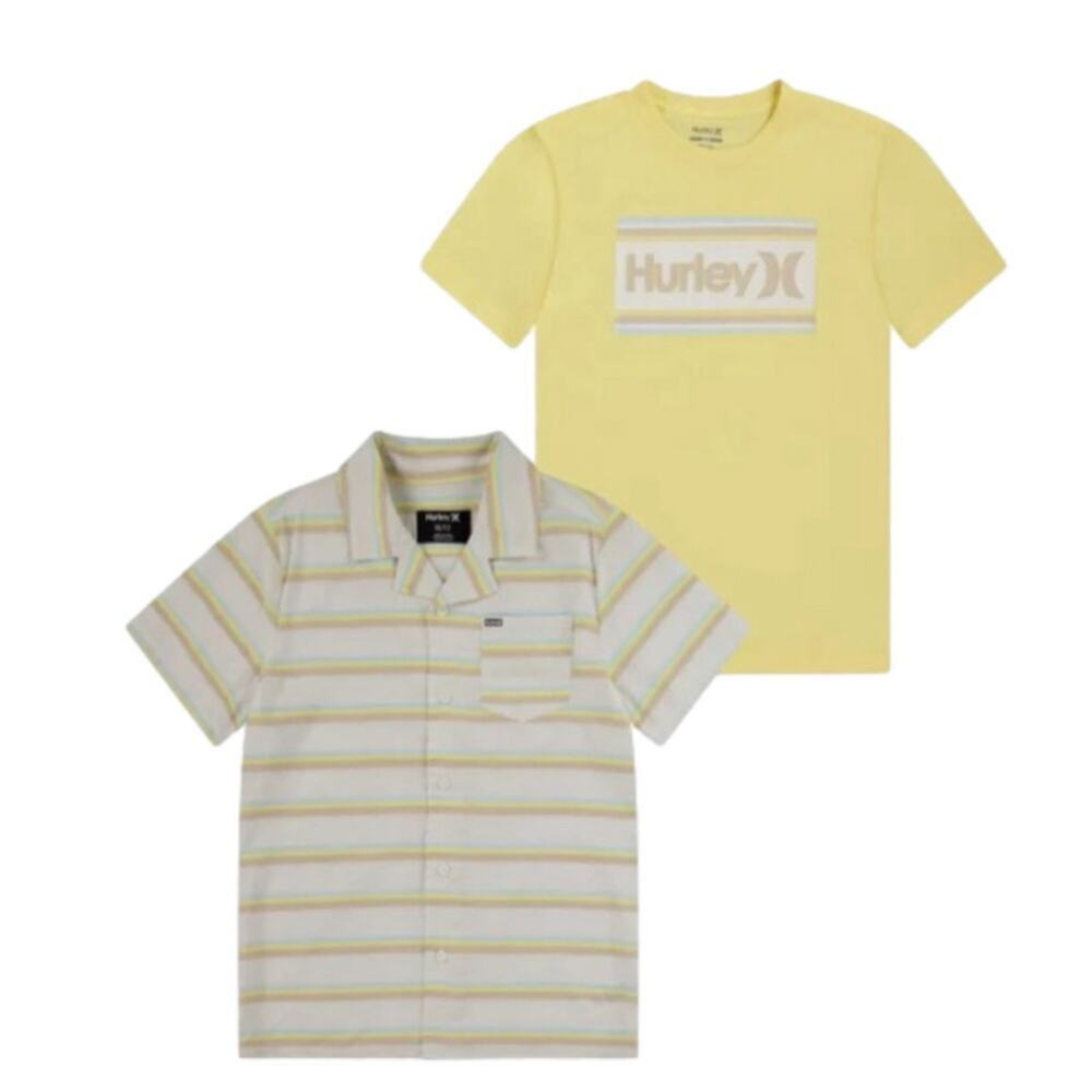 Hurley Boy's Woven Shirt & Tee 2 piece Set Size XL NWT